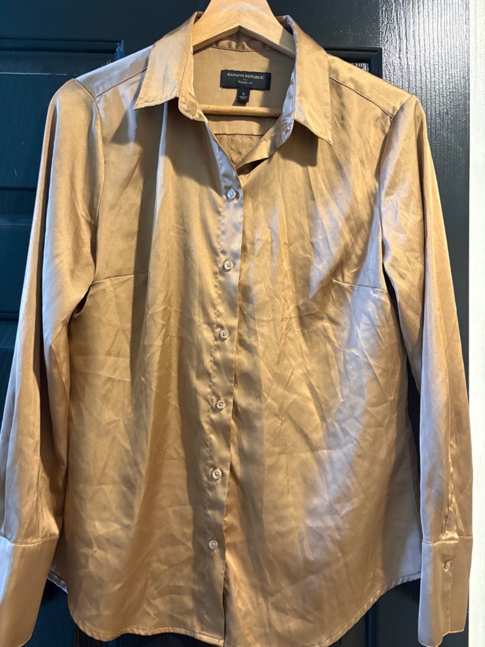 Banana Satin Button-Down Shirt